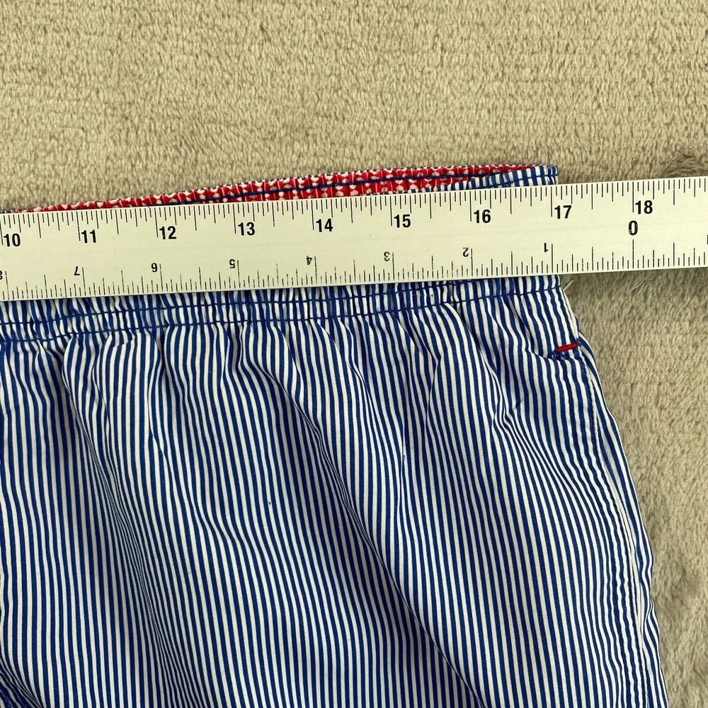 Ted Baker London‎ Swim Trunks Men 5 XL Blue Striped Mesh Lined Lobster Logo NWOT